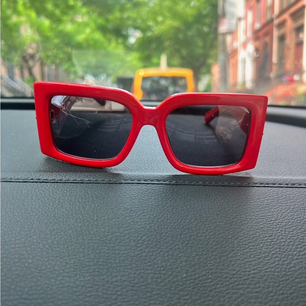 Bold Red Square Ferragamo Sunglasses